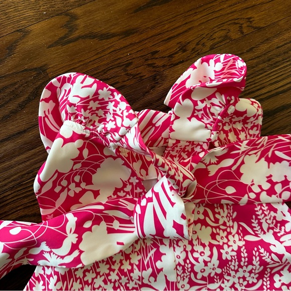 Tuckernuck Pink White Wildflower Blythe Sleeveless Floral A Line Bow Dress Sz Sm - Picture 5 of 16